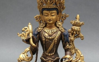 Chinese or Tibetan Bronze Quanyin or Tara Figure