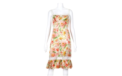 Christian Dior Boutique Floral Silk Bustier Dress - size 42