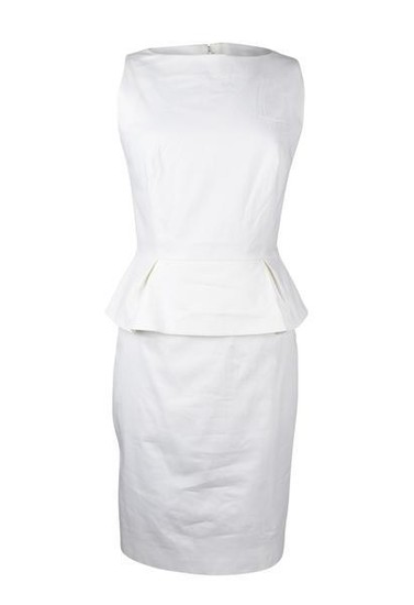 Christian Dior Dress White Cotton Peplum 8 Mint