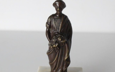 Continental Patinated Miniature Bronze Antiquity Figure Chloris 19th century