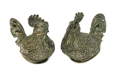 Continental Silver Novelty Rooster Salt Pepper Shakers