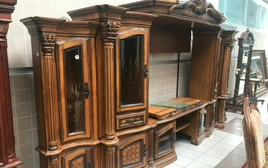 Custom Rococo Style Carved Entertainment and Display