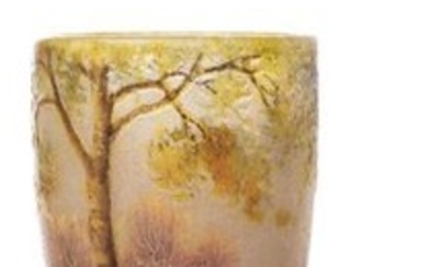 DAUM Nancy «Paysage d'été" Vase miniature...