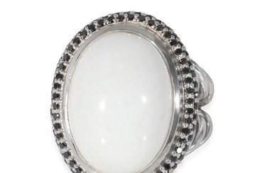 David Yurman Cerise White Agate Diamond Ring in Sterling Silver White 0.5 CTW