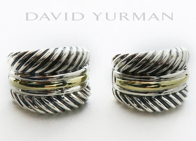 David Yurman Sterling Silver/14 kt Yellow Gold Earring