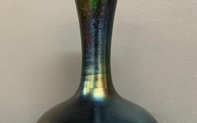 Deep Purple Loetz Iridescent Art Glass Vase