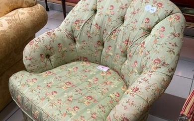 Designer Upholstered Tufted Armchair