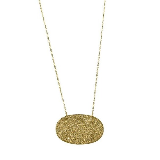 Diamond, 14k Yellow Gold Necklace.