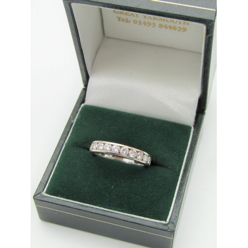 Diamond Set Ladies Half Eternity Ring Mounted on 14 Carat Wh...