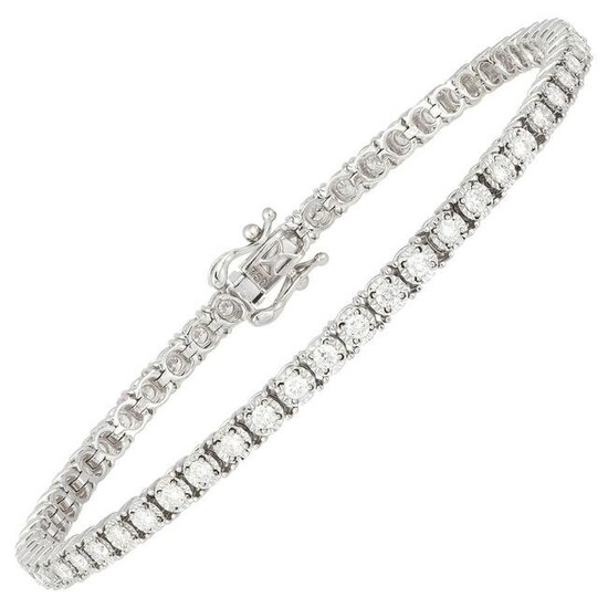Diamond Tennis Bracelet 18 Karat White Gold Diamond