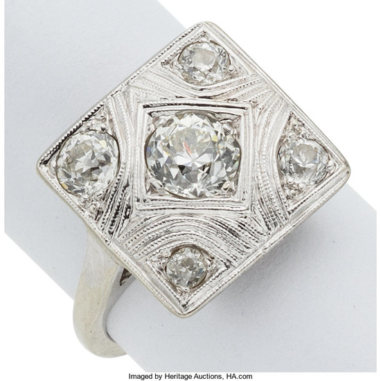 Diamond, White Gold Ring The ring features an Old...