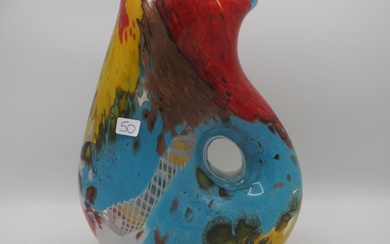 Dino Martens d'après / Murano : Vase, série Oriente Forato, modèle Trombone, verre soufflé bouche...
