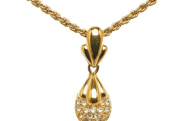 Dior Rhinestone Pendant Necklace