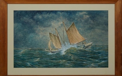 E. J. Rodriguez, "Ship in Stormy Seas," 1941