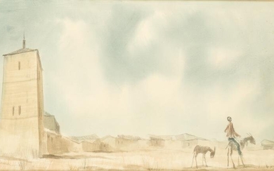 EDUARDO VICENTE (1900 / 1968) "Landscape with church