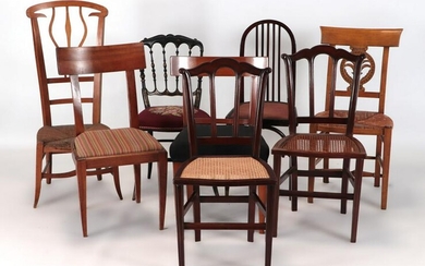 EIGHT MISMATCHED FRENCH SIDE CHAIRS