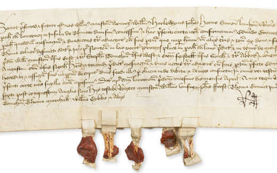 Edward IV.- Kent, St. Laurence, Thanet.- Charter, grantors confirming 2 acres of land to Edmund Graunt adjacent to the parish of St. Laurence and lands of the Abbey of St. Augustine, 1430/31.