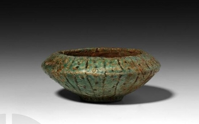 Egyptian Faience Dish with Decoration
