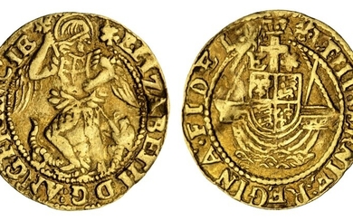 Elizabeth I (1558-1603), Second 'Restoration' Coinage, Third and Fourth Issue [Fine Gold], Quarter-Angel [of 2.5-Shillings], 1574-1578, Tower