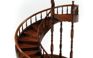 English Carved Mahogany Model of a Staircase