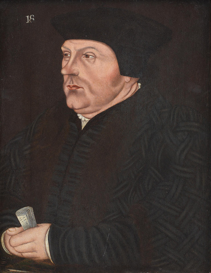 English School 16th Century Portrait of Thomas Cromwell, half-length, in...