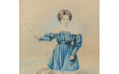 English/Irish School (19th century) Portrait of a Child Hold...