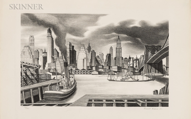 Ernest Fiene (American, 1894-1965) Waterfront (Manhattan)