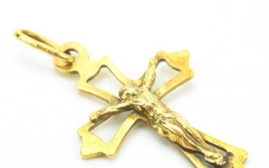 Estate 10kt Gold Crucifix Cross Necklace Pendant