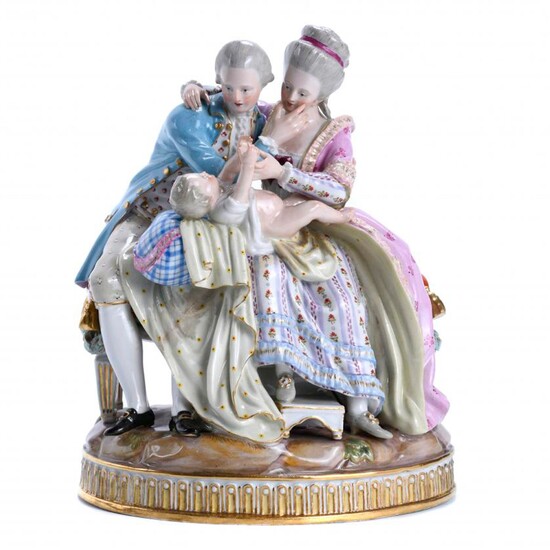 "FAMILY", GERMAN MEISSEN FIGURAL GROUP, 19TH CENTURY - FIRST QUARTER OF THE 20TH CENTURY.