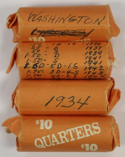 FOUR ROLLS OF MISC. QUARTERS GROUPING
