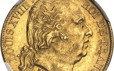 FRANCE Louis XVIII (1814-1824). 20 francs tête nue 1819, A,...