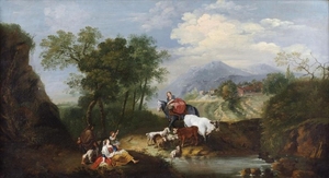 FRANCESCO ZUCCARELLI Landscape with peasants, herds