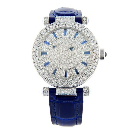 FRANCK MULLER - a Double Mystery wrist watch. Factory diamond set 18ct white gold case with