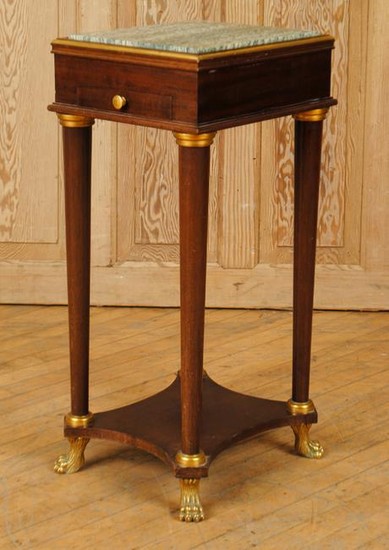FRENCH EMPIRE MARBLE TOP MAHOGANY STAND