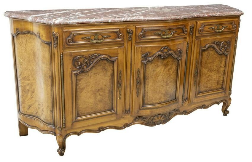 FRENCH LOUIS XV STYLE MARBLE-TOP SIDEBOARD