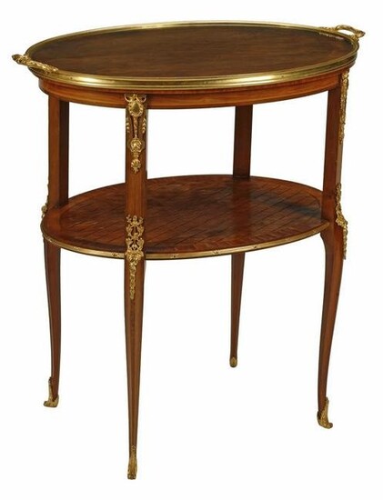 FRENCH TRANSITIONAL STYLE ORMOLU-MOUNTED TEA TABLE
