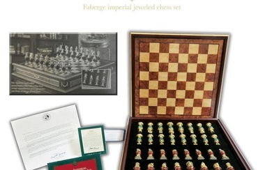Faberge Imperial Jeweled Chess Set with COA