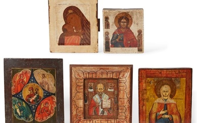 Five Eastern Orthodox icons, 19th century