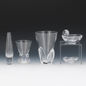 Five Steuben Crystal Table Articles