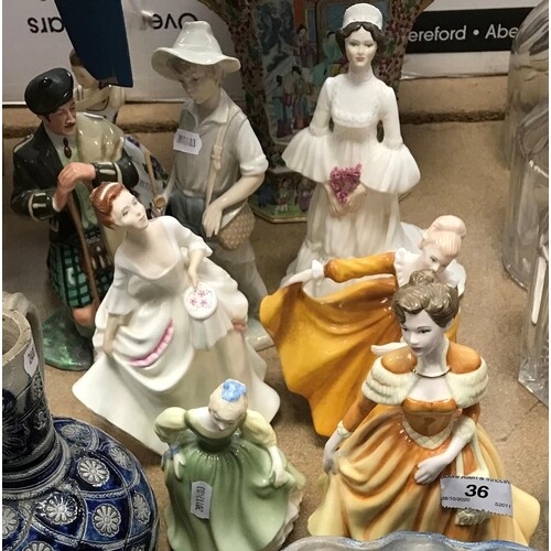 Five various Royal Doulton figurines including ''The Laird''...