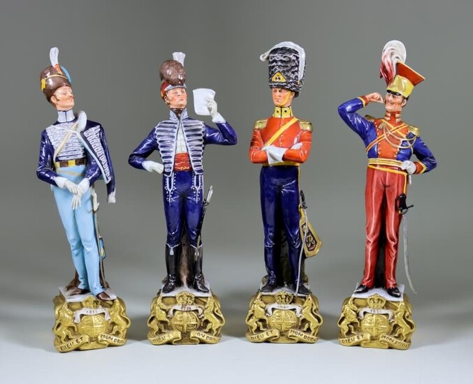 Four 'Capodimonte" Porcelain Figures of British Soldiers, Circa 1970,...