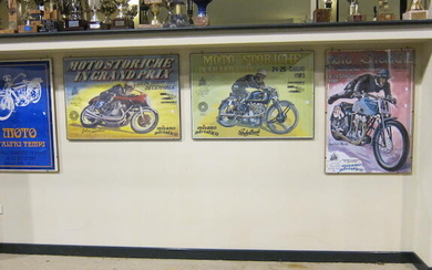 Four assorted motorcycle related posters