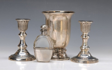 Four parts silver, species Deco vase, 830...