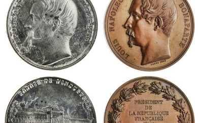 France. Second Republic. Louis Napoleon, President of the Republic, 1850. Medal. Bronze, 50mm....