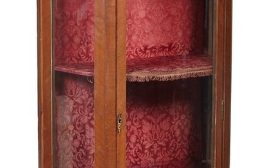 French Louis XV Style Marquetry Inlaid Ormolu Mounted Walnut Vitrine, 20th c., H.- 56 in., W.- 25