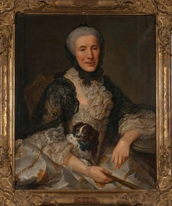 French School 18th/19th Century Portrait of a Lady with her Spaniel