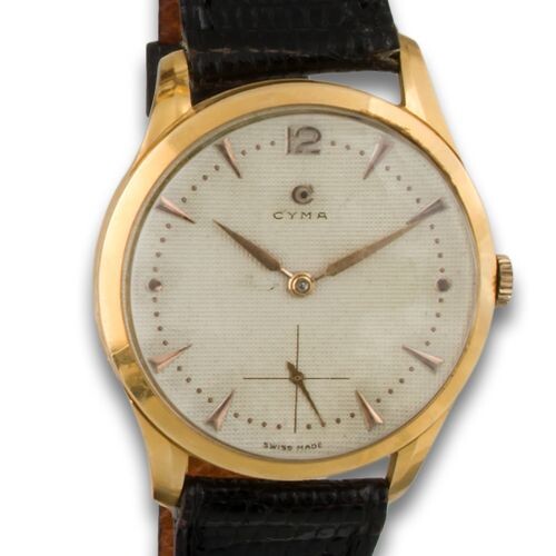 GOLD CYMA WATCH FOR MENCYMA 60's wristwatch mechanical movement, 18kt...