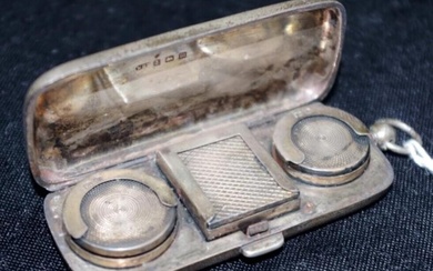 George V double Silver sovereign / stamp case