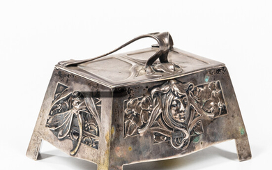 German Art Nouveau .800 Silver Lidded Box