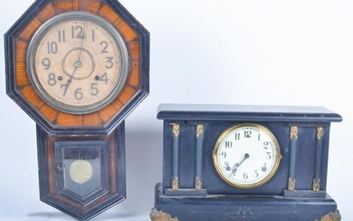 Gilbert Black Painted Wood mantle clock